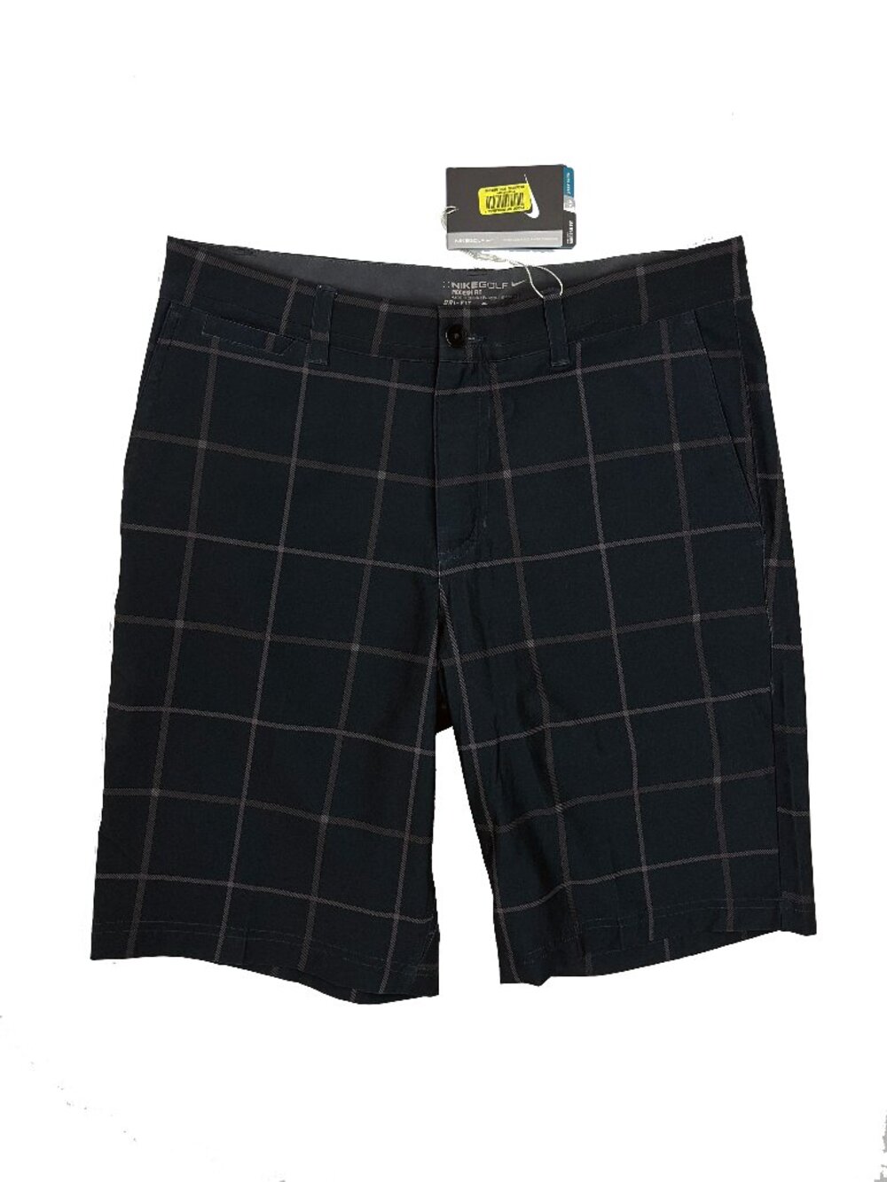 Nike Golf NEW NWT Dri Fit Modern Fit Black Plaid Shorts Mens 30
